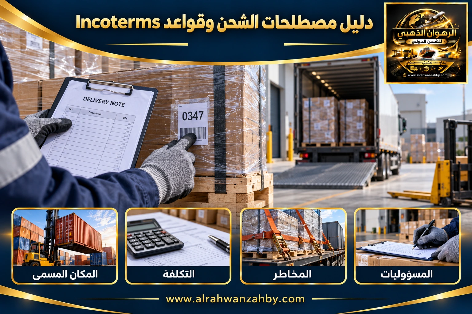 دليل مصطلحات الشحن وقواعد Incoterms — التجهيز والتسليم