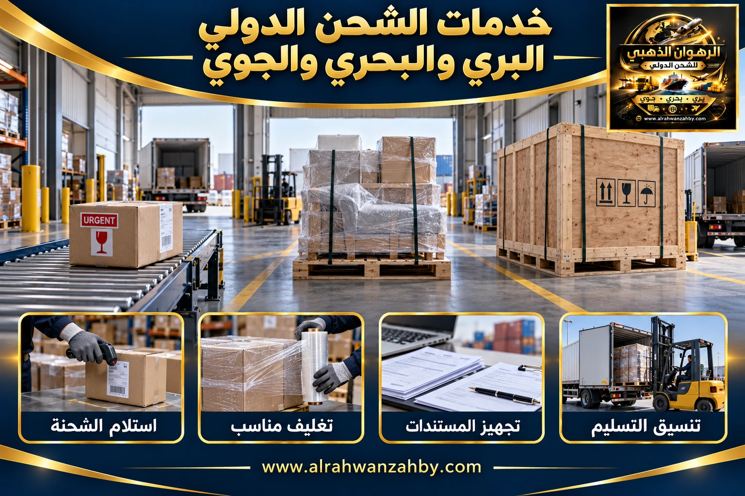 خدمات الشحن الدولي البري والبحري والجوي — التجهيز والتسليم