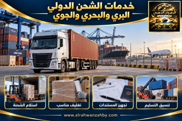 خدمات الشحن الدولي البري والبحري والجوي