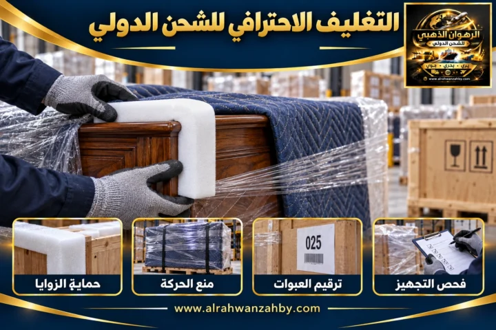 التغليف الاحترافي للشحن الدولي