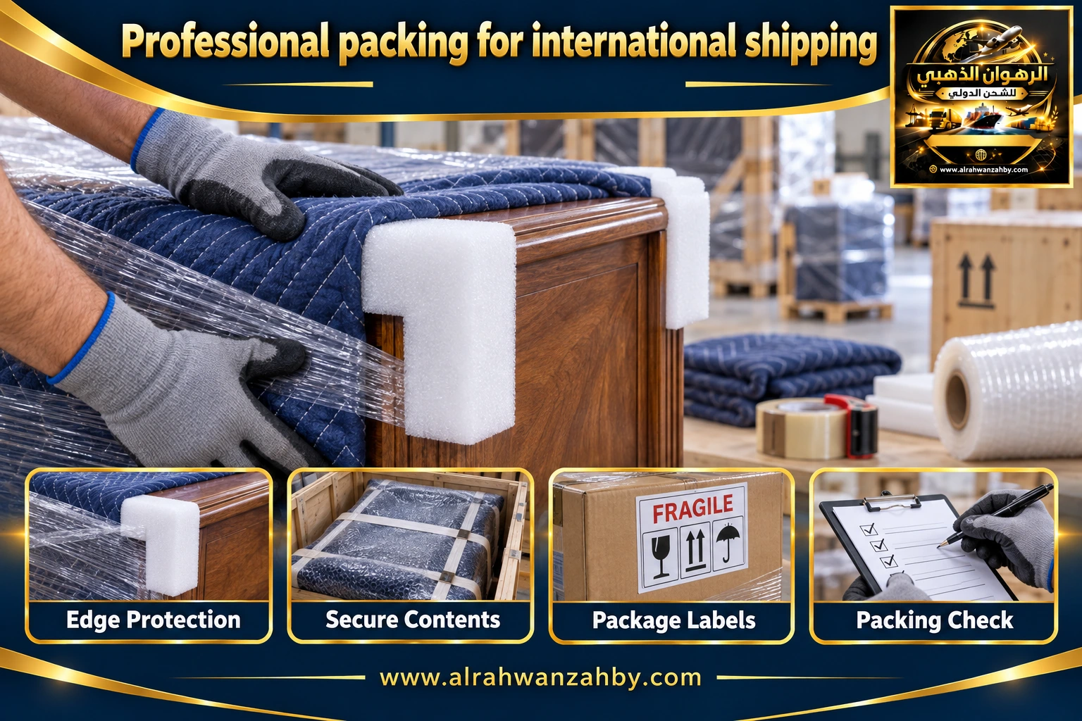 Professional packing for international shipping