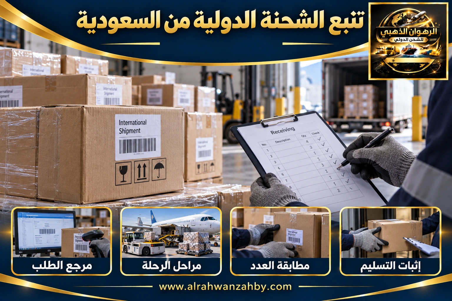 تتبع الشحنة الدولية من السعودية — التجهيز والتسليم