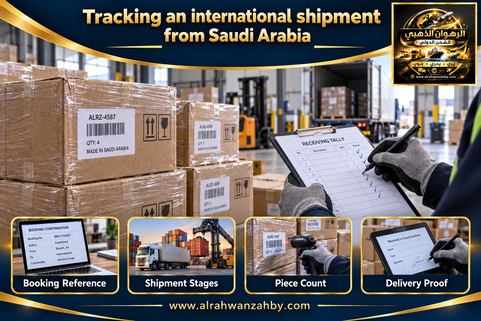 Tracking an international shipment from Saudi Arabia — preparation and delivery