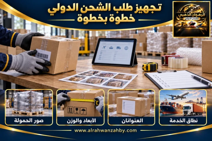 تجهيز طلب الشحن الدولي خطوة بخطوة