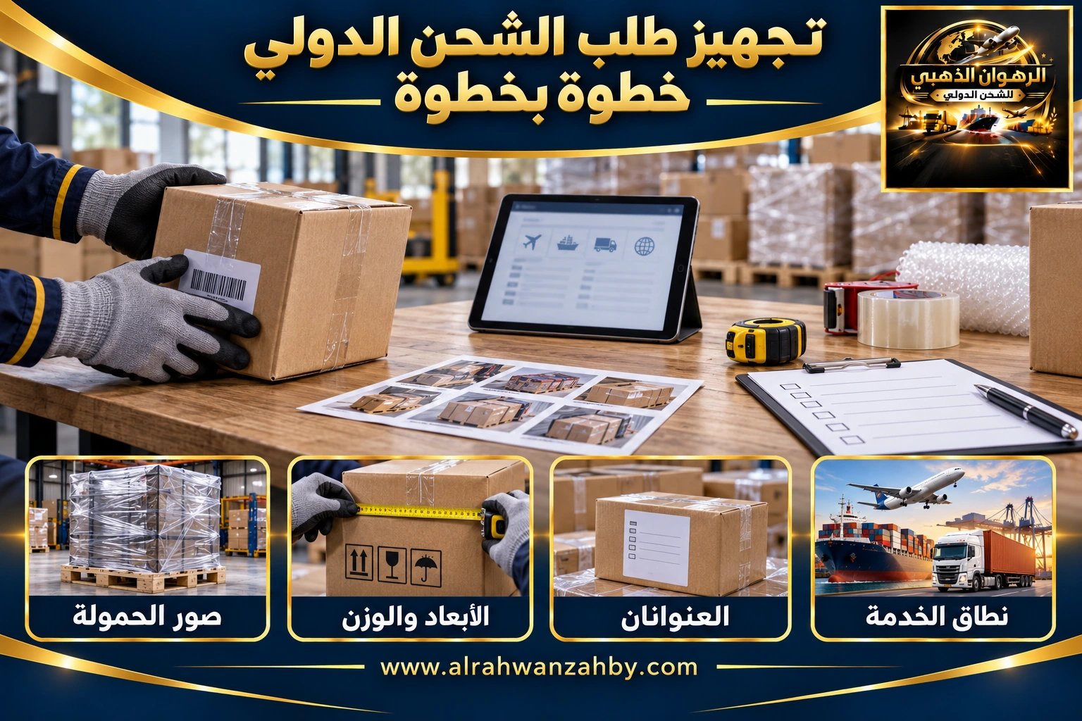 تجهيز طلب الشحن الدولي خطوة بخطوة