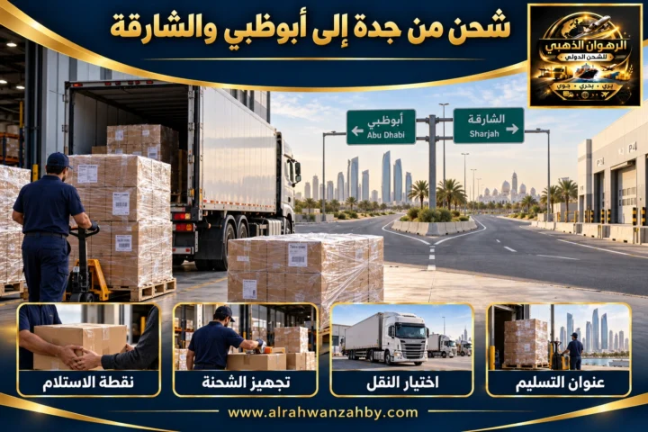 شحن من جدة إلى أبوظبي والشارقة