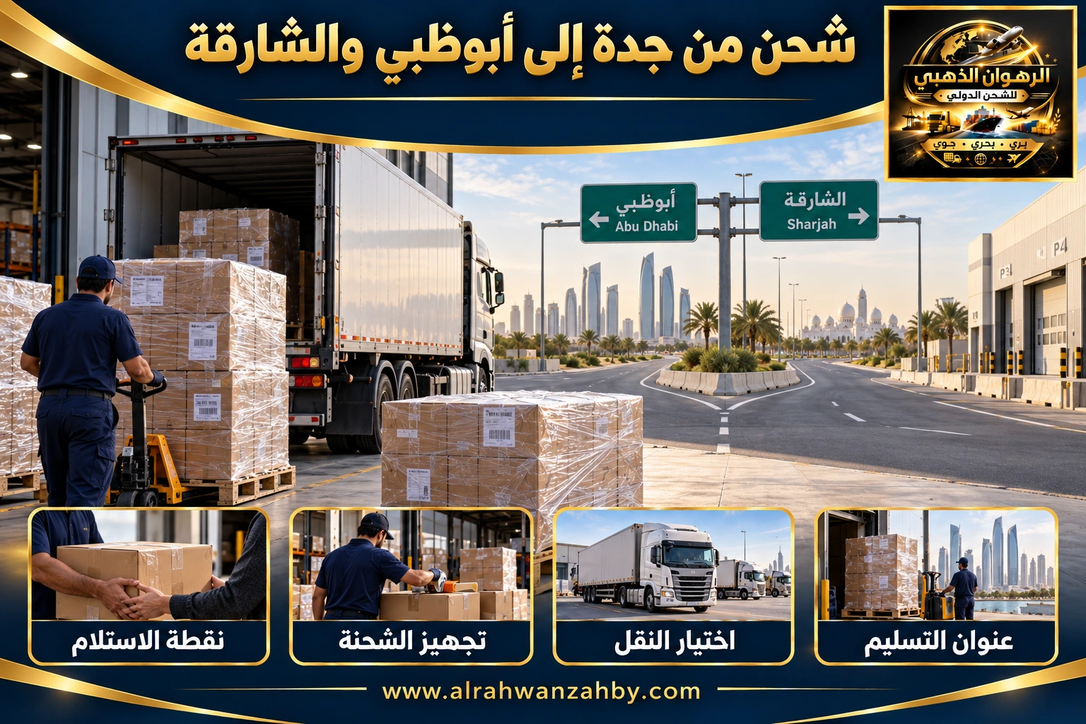 شحن من جدة إلى أبوظبي والشارقة