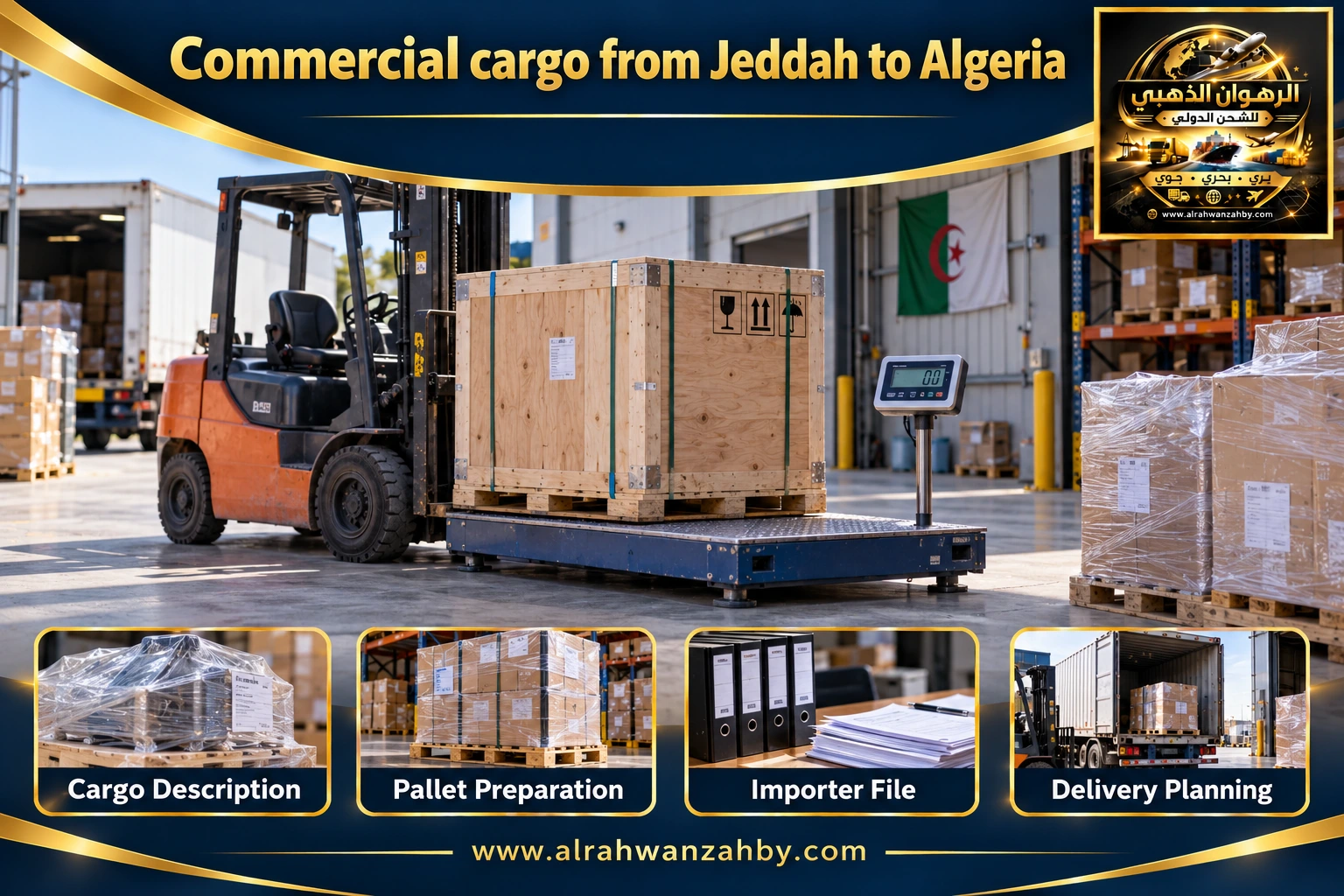 Commercial cargo from Jeddah to Algeria — preparation and delivery