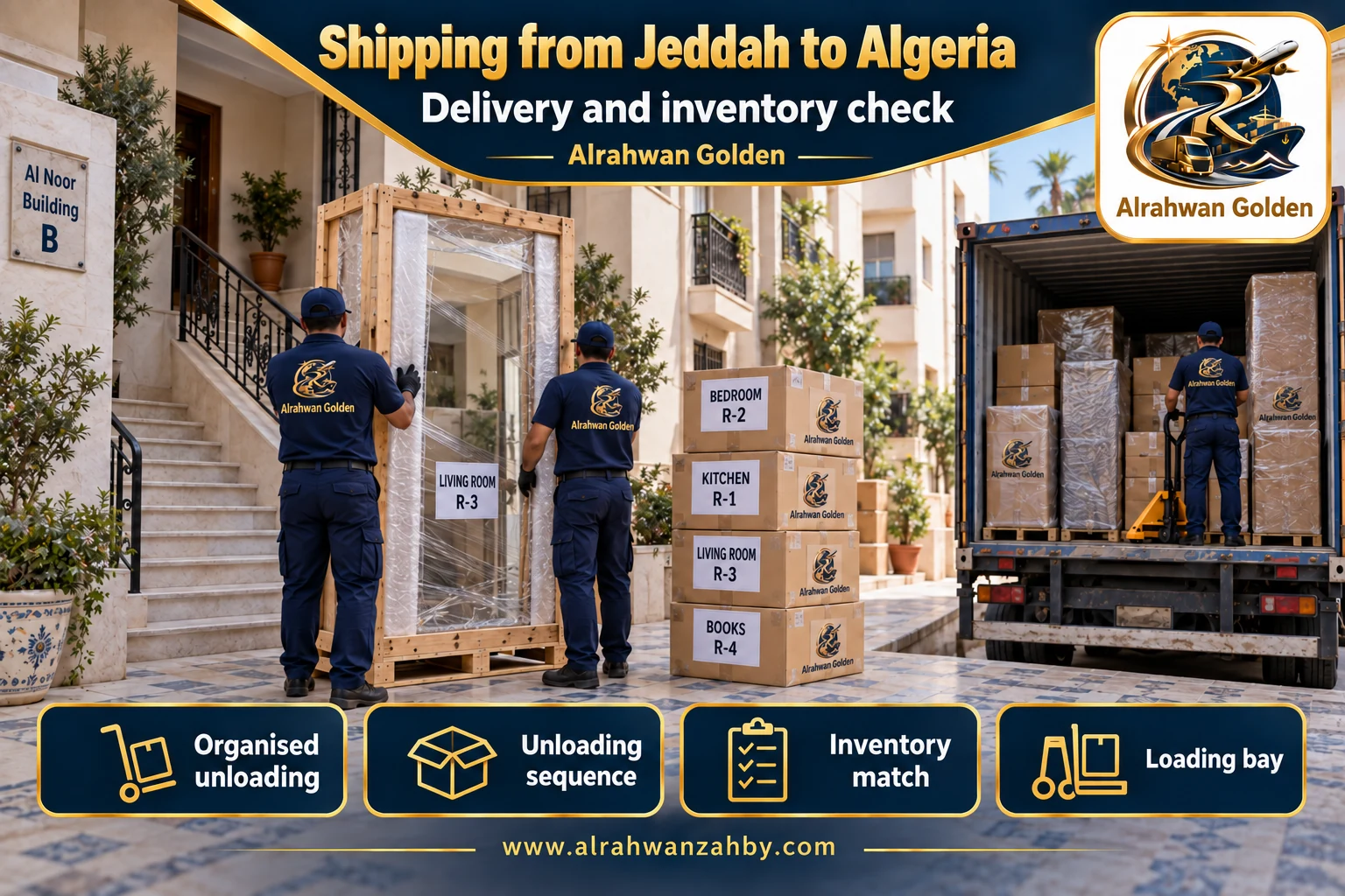 Delivery and inventory check — Shipping from Jeddah to Algeria