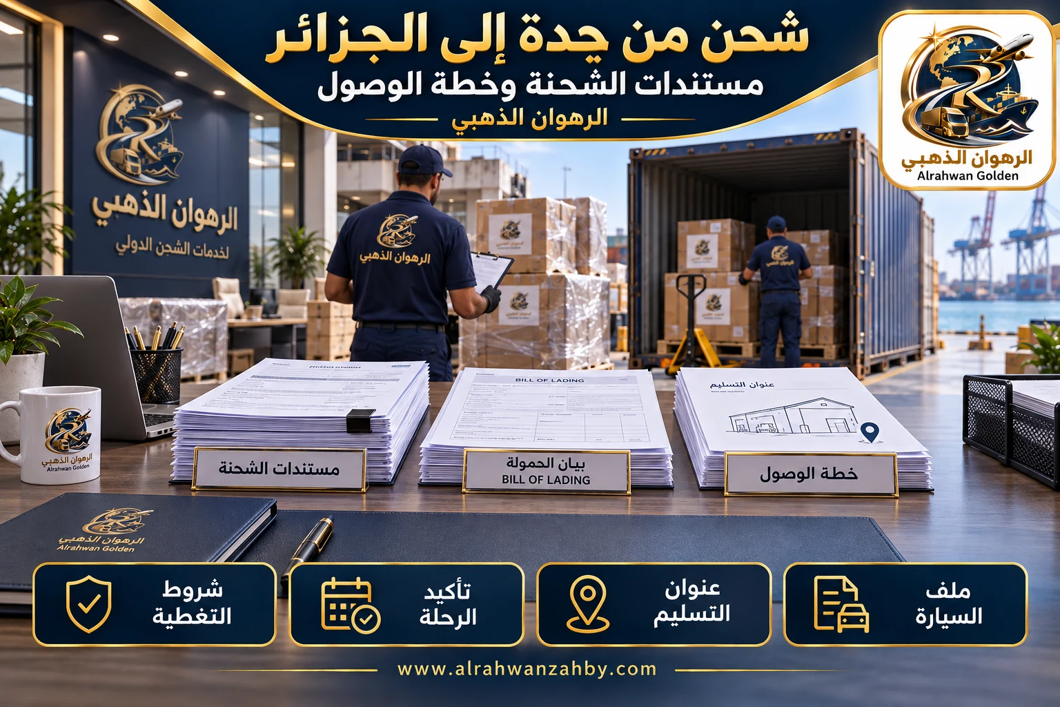 مستندات الشحنة وخطة الوصول — شحن من جدة إلى الجزائر