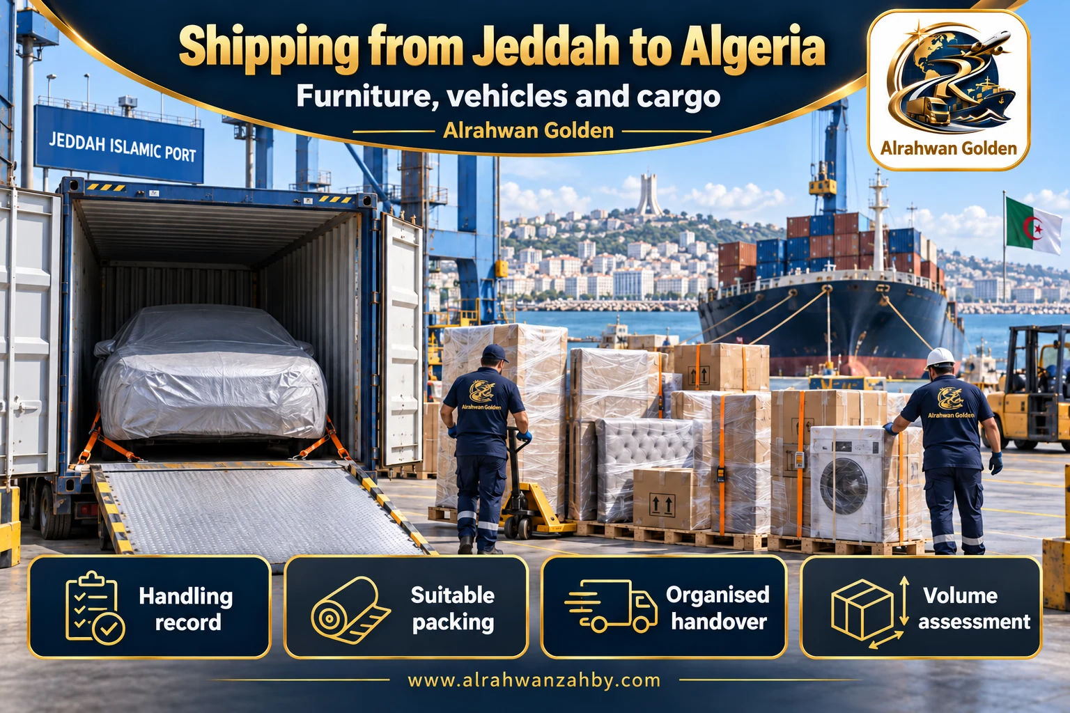 Furniture, vehicles and cargo — Shipping from Jeddah to Algeria