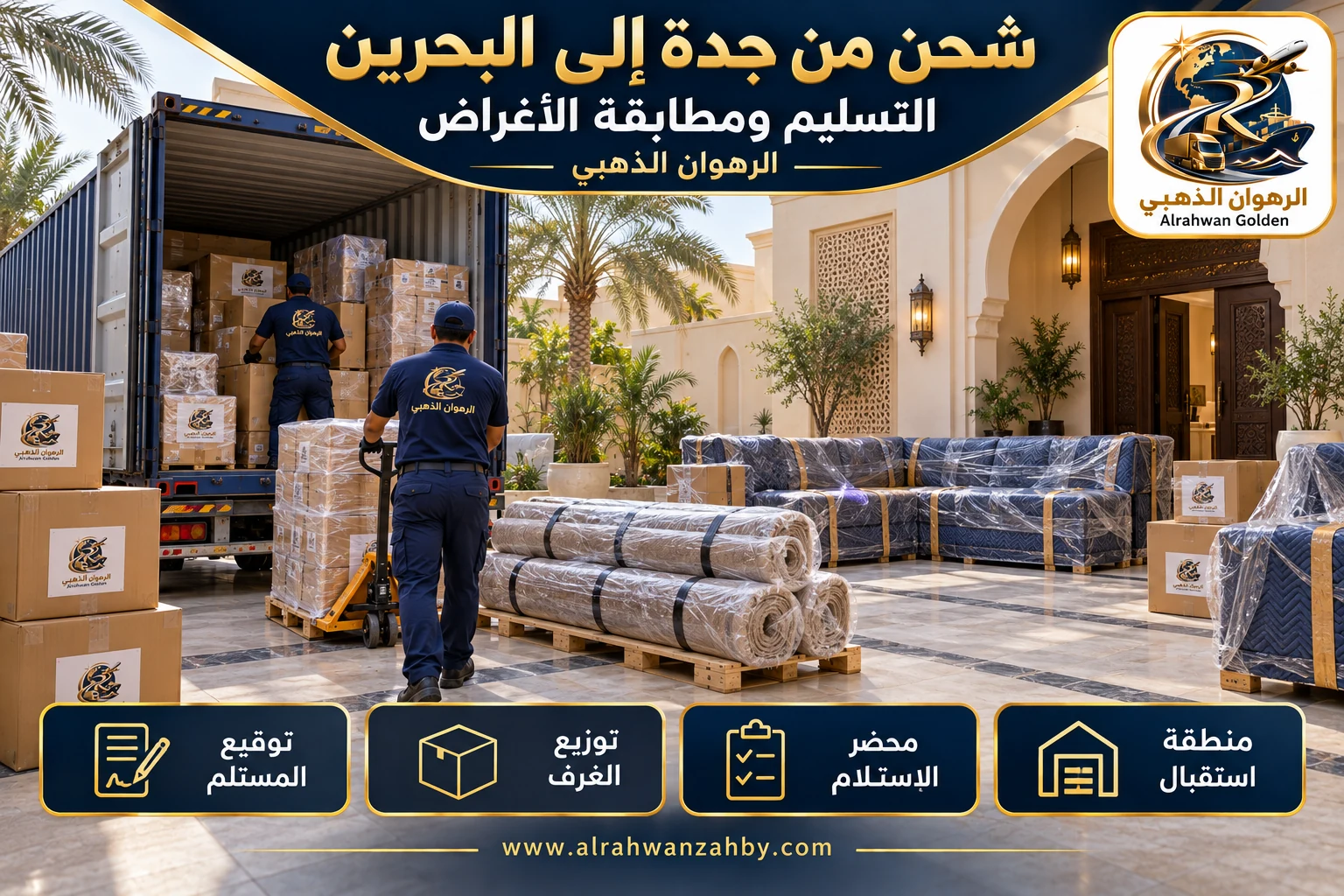 التسليم ومطابقة الأغراض — شحن من جدة إلى البحرين