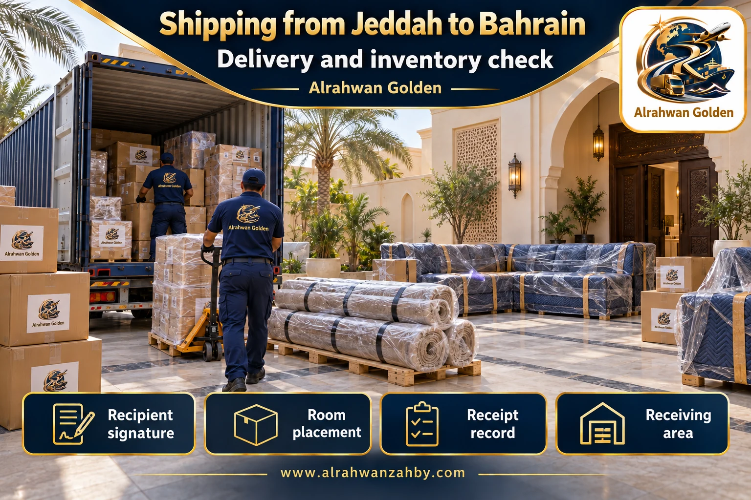 Delivery and inventory check — Shipping from Jeddah to Bahrain