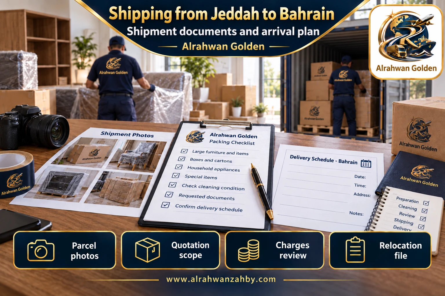 Shipment documents and arrival plan — Shipping from Jeddah to Bahrain