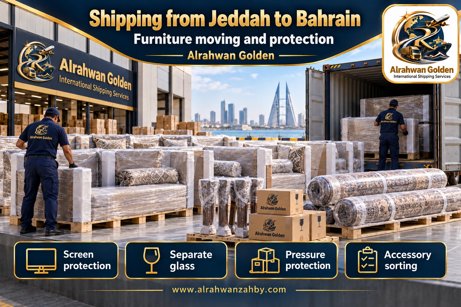 Furniture moving and protection — Shipping from Jeddah to Bahrain
