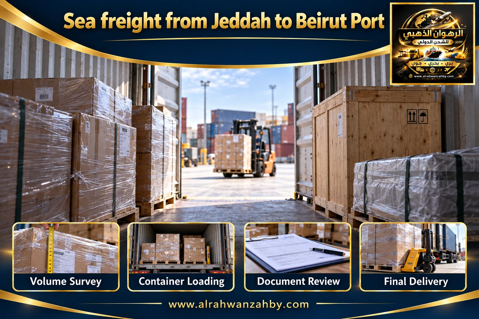 Sea freight from Jeddah to Beirut Port — preparation and delivery