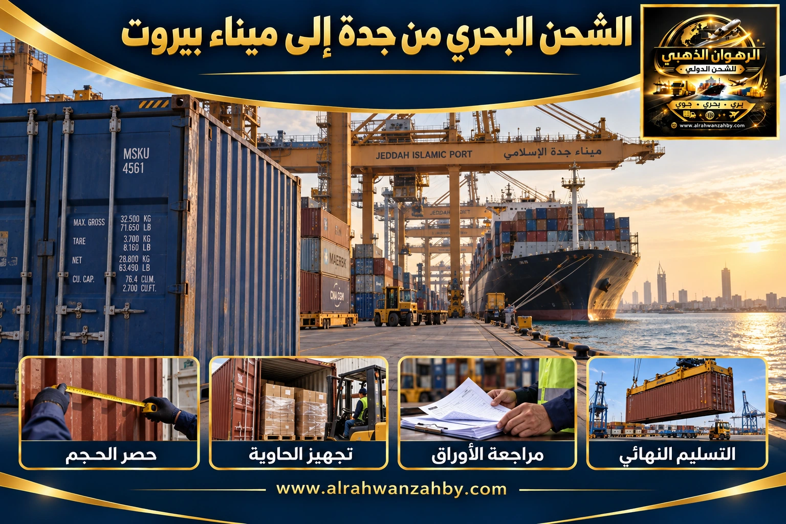 الشحن البحري من جدة إلى ميناء بيروت