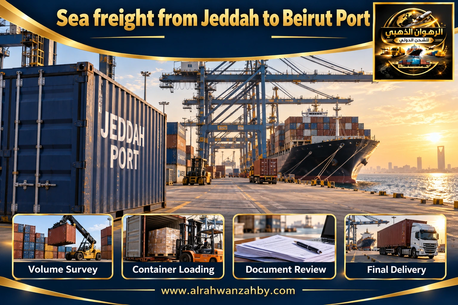 Sea freight from Jeddah to Beirut Port
