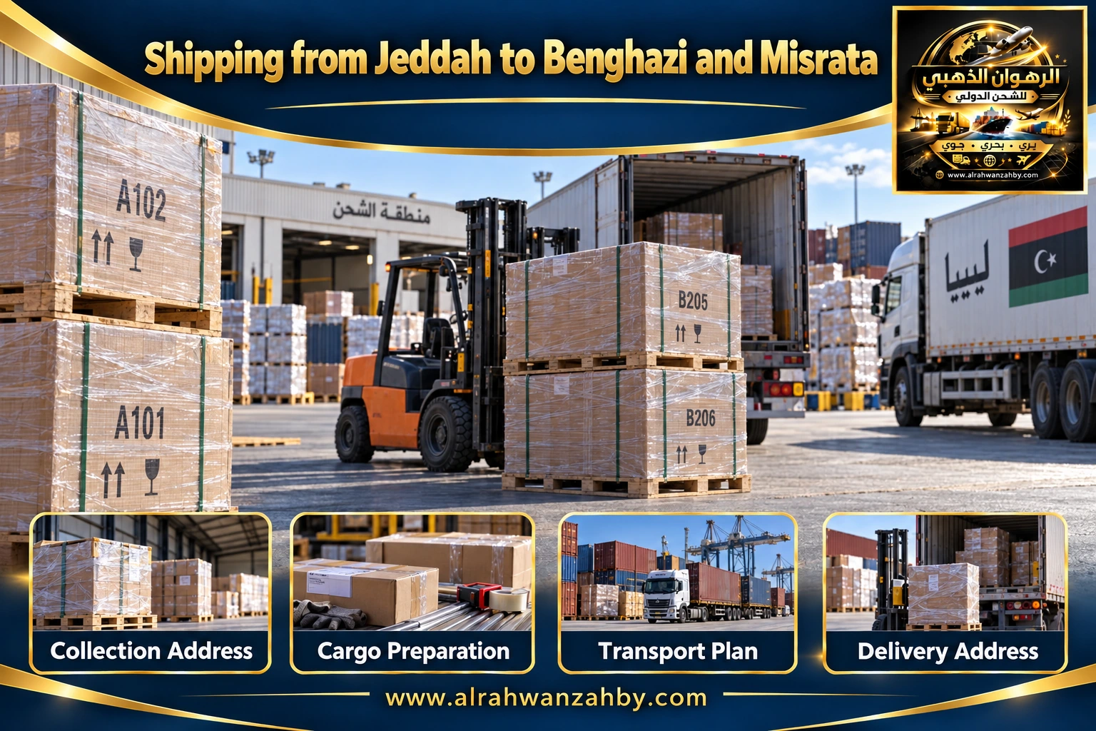 Shipping from Jeddah to Benghazi and Misrata — preparation and delivery