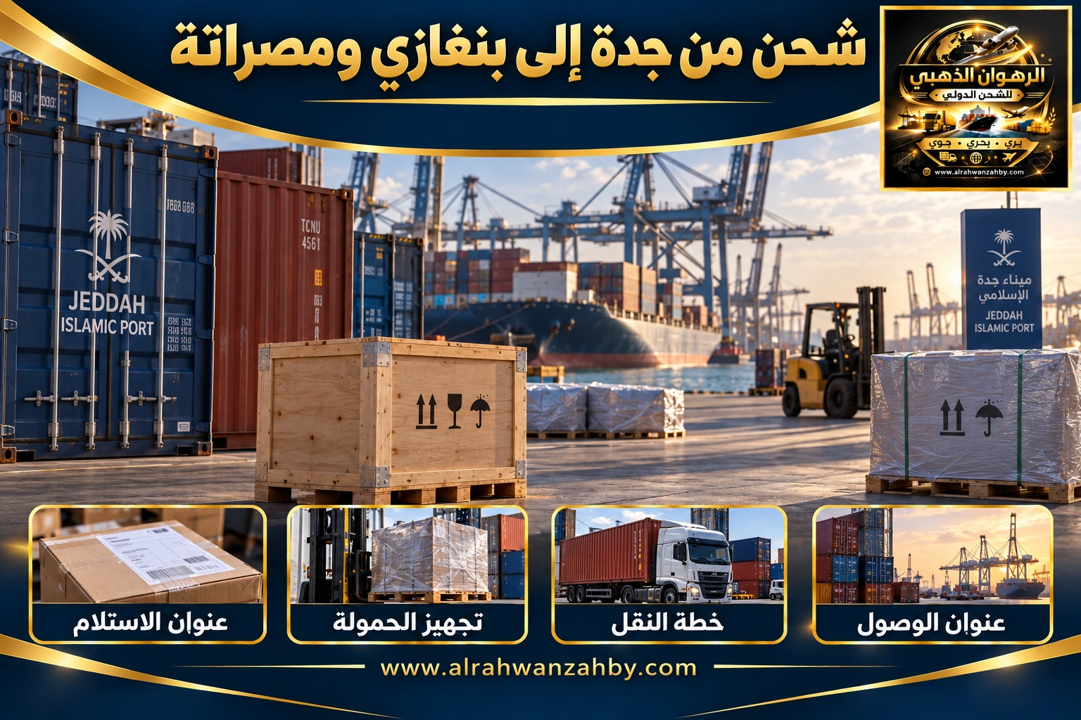 شحن من جدة إلى بنغازي ومصراتة