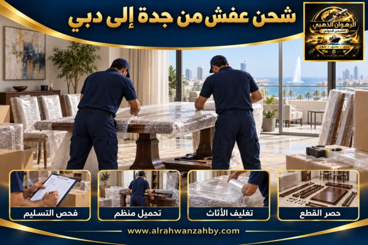 شحن عفش من جدة إلى دبي
