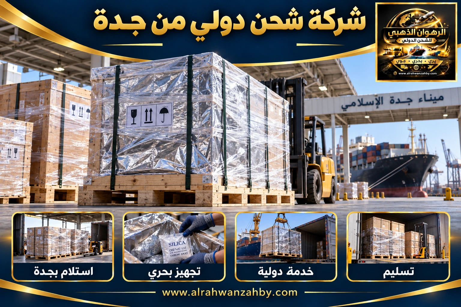 شركة شحن دولي من جدة — التجهيز والتسليم
