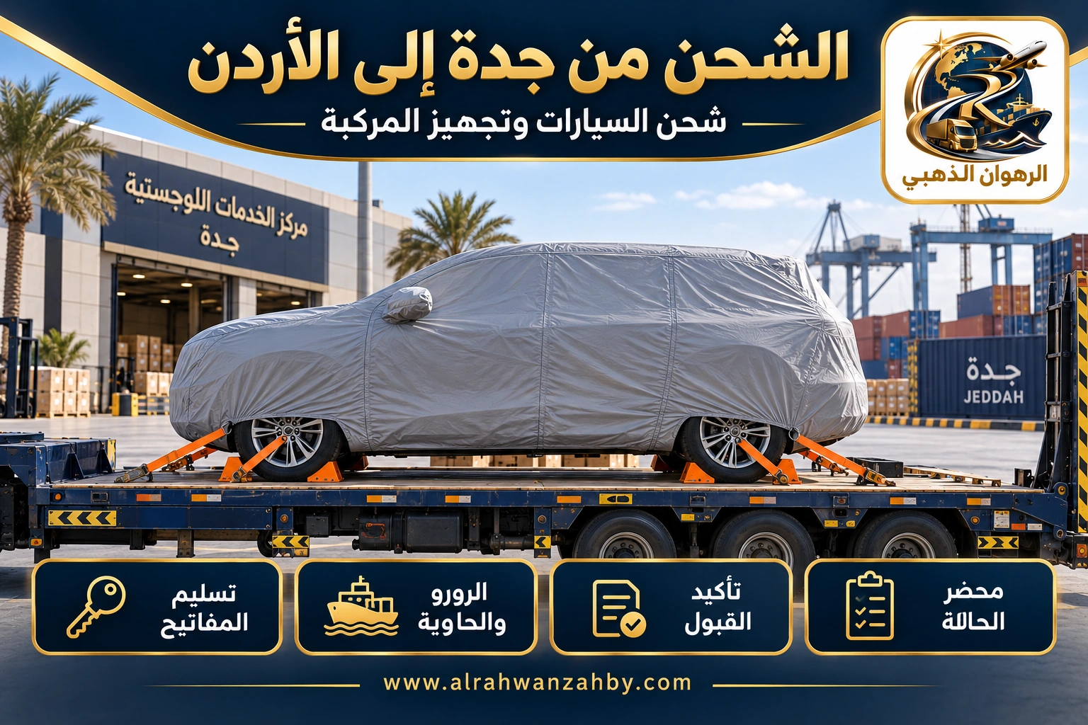 الشحن من جدة إلى الأردن — شحن السيارات وتجهيز المركبة