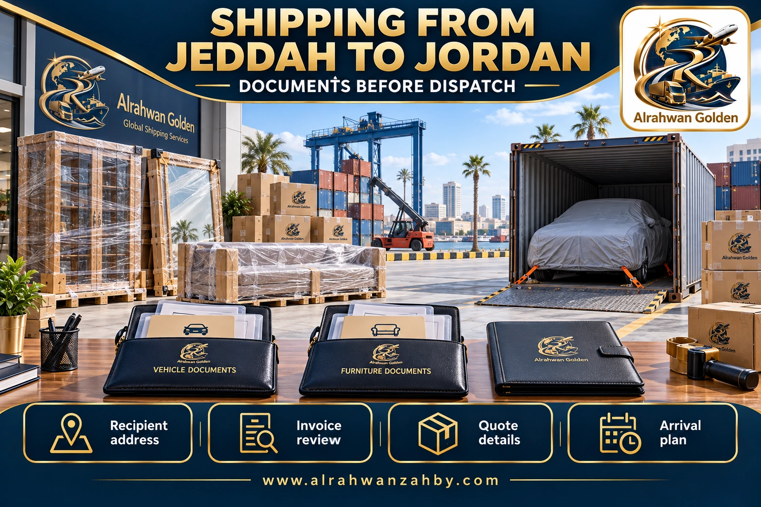 SHIPPING FROM JEDDAH TO JORDAN — DOCUMENTS BEFORE DISPATCH