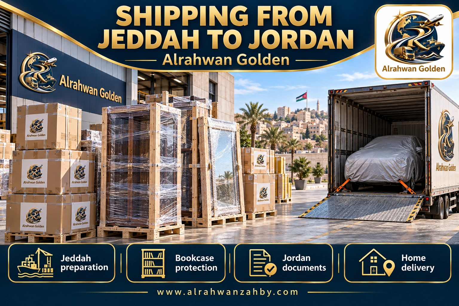 SHIPPING FROM JEDDAH TO JORDAN — Alrahwan Golden