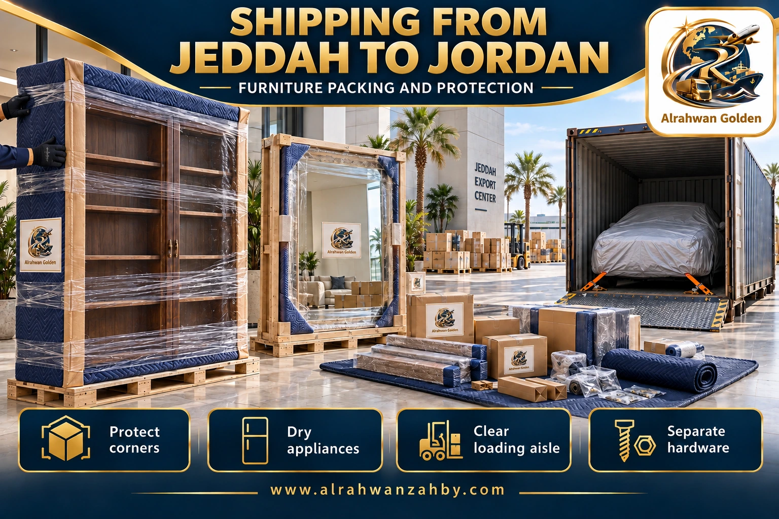 SHIPPING FROM JEDDAH TO JORDAN — FURNITURE PACKING AND PROTECTION