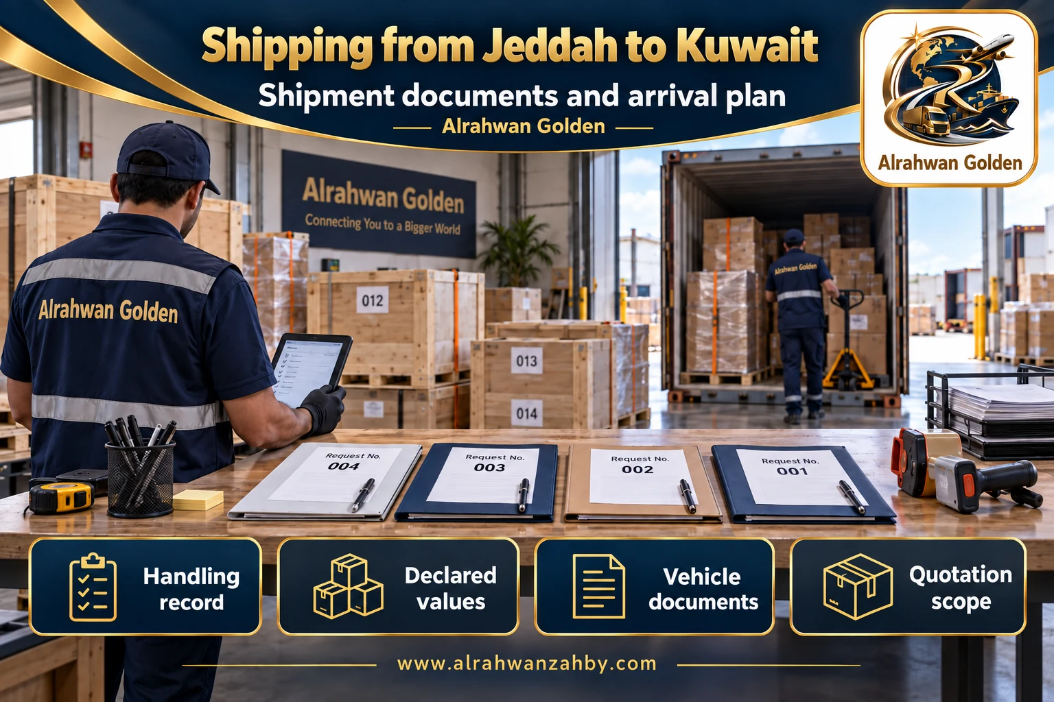 Shipment documents and arrival plan — Shipping from Jeddah to Kuwait