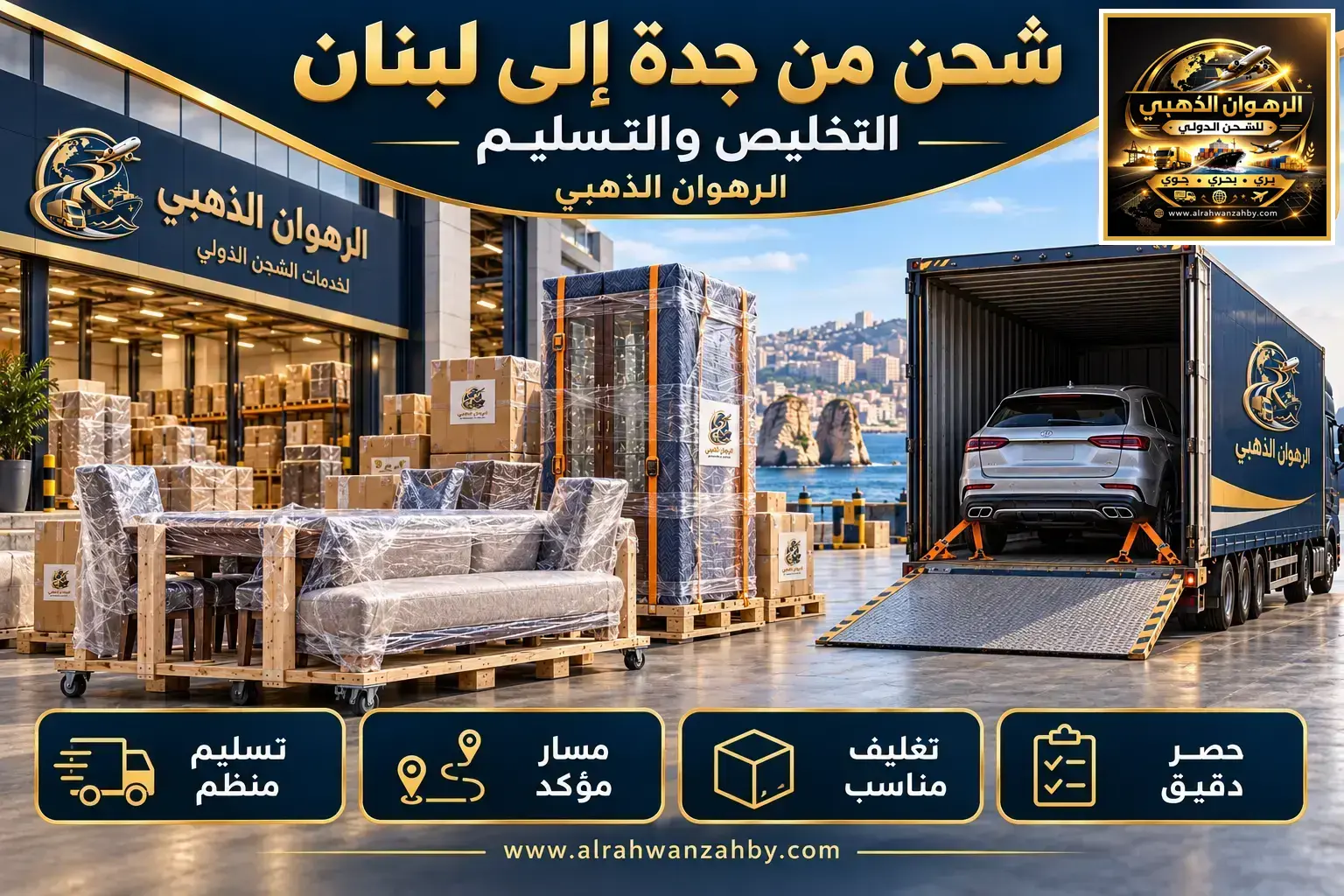 شحن من جدة إلى لبنان — التخليص والتسليم