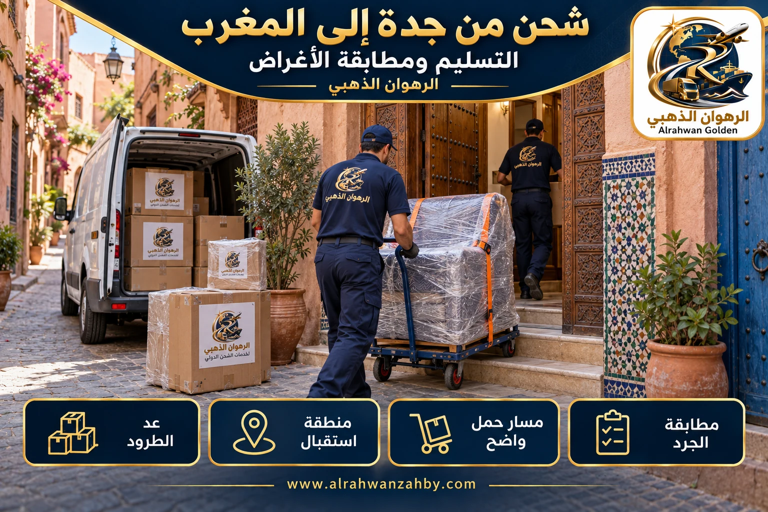 التسليم ومطابقة الأغراض — شحن من جدة إلى المغرب