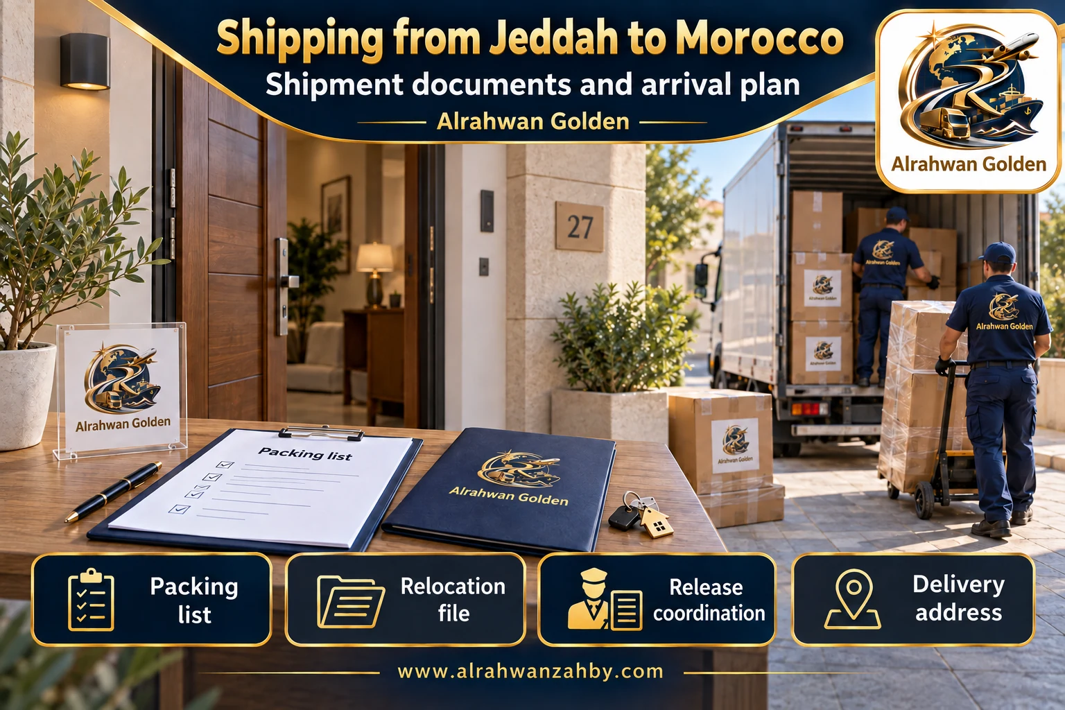Shipment documents and arrival plan — Shipping from Jeddah to Morocco