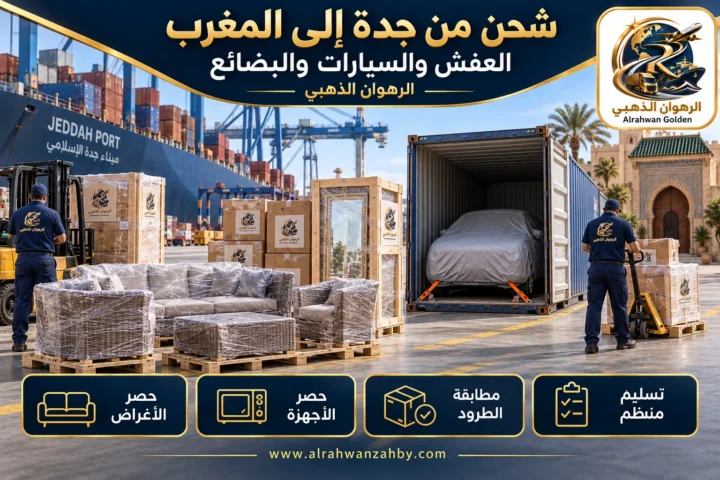 العفش والسيارات والبضائع — شحن من جدة إلى المغرب