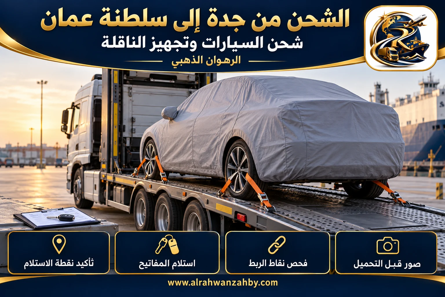 شحن السيارات وتجهيز الناقلة، الشحن من جدة إلى سلطنة عمان