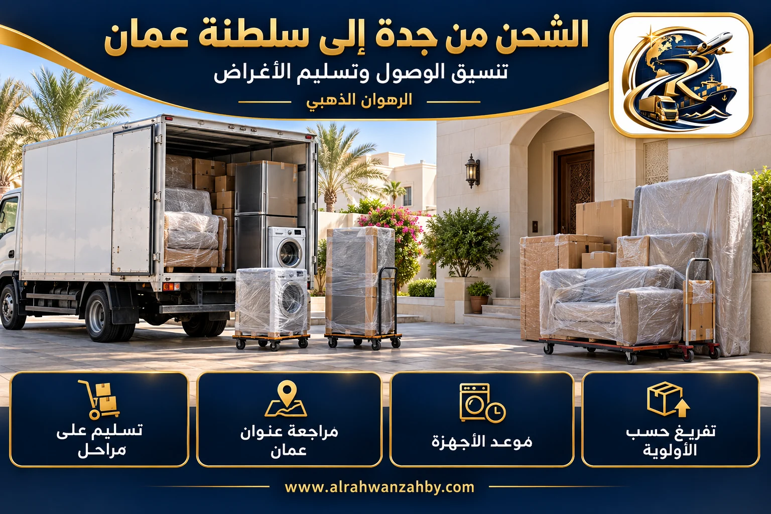 تنسيق الوصول وتسليم الأغراض، الشحن من جدة إلى سلطنة عمان