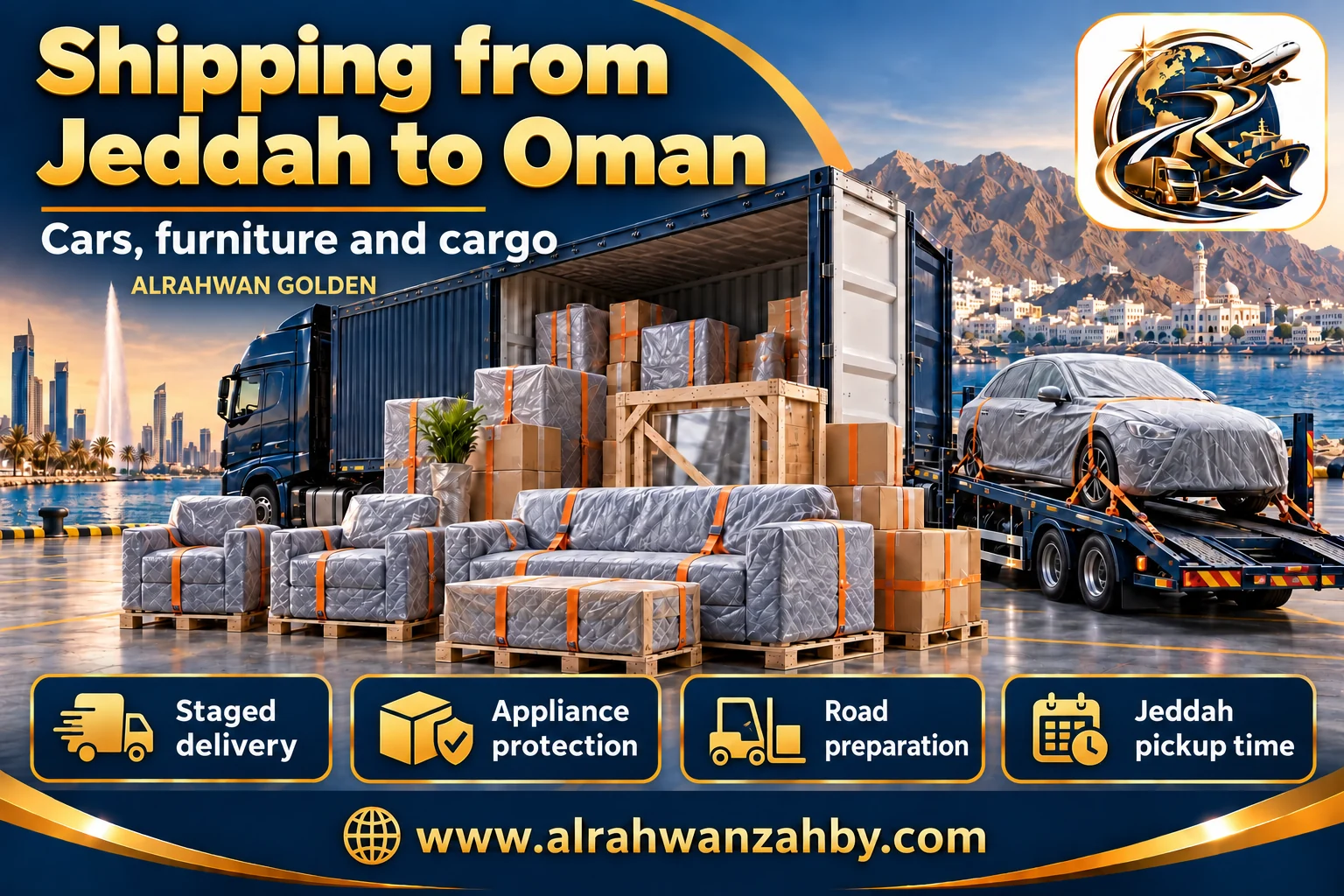 Cars, furniture and cargo — Shipping from Jeddah to Oman