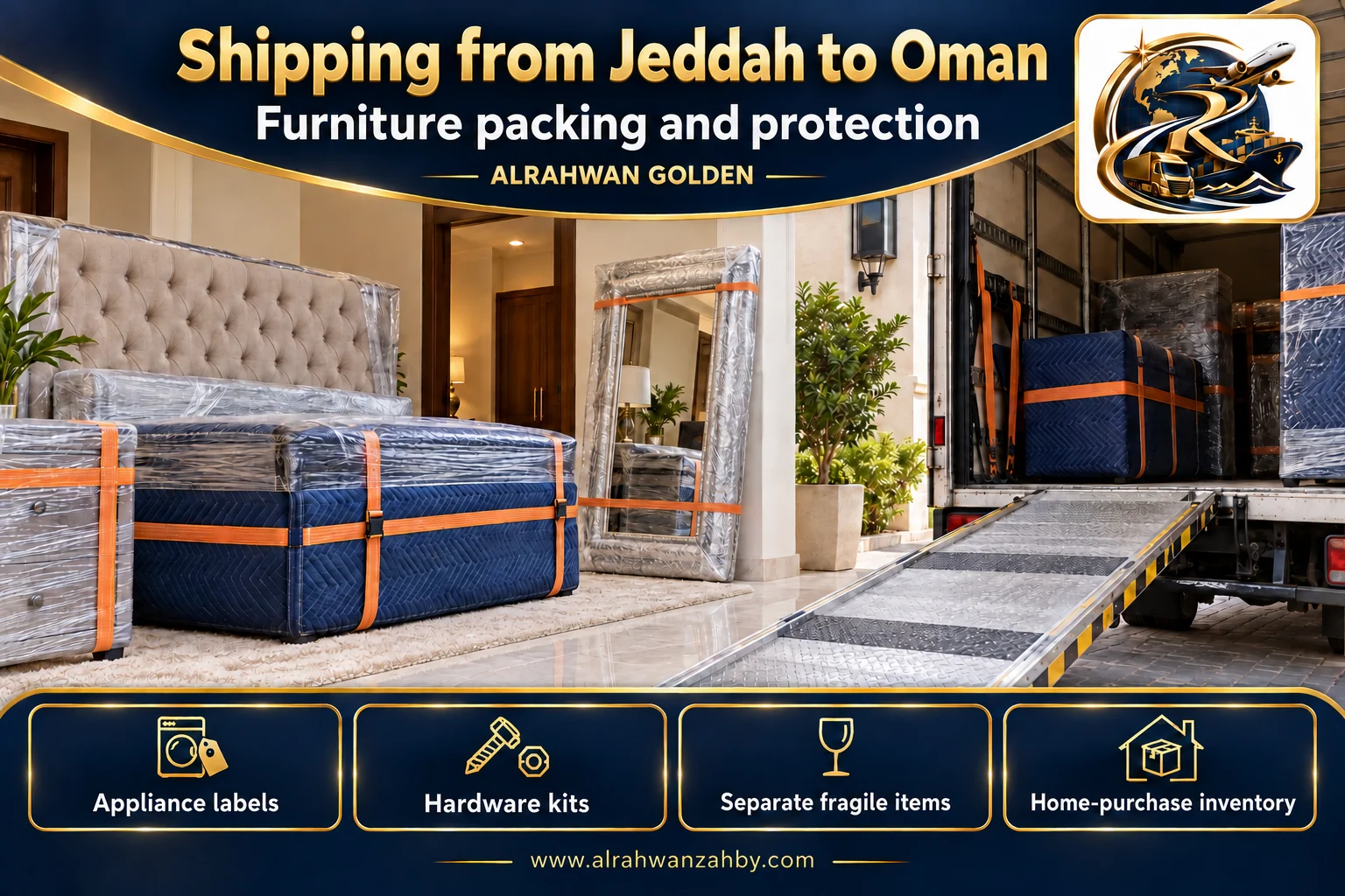 Furniture packing and protection — Shipping from Jeddah to Oman