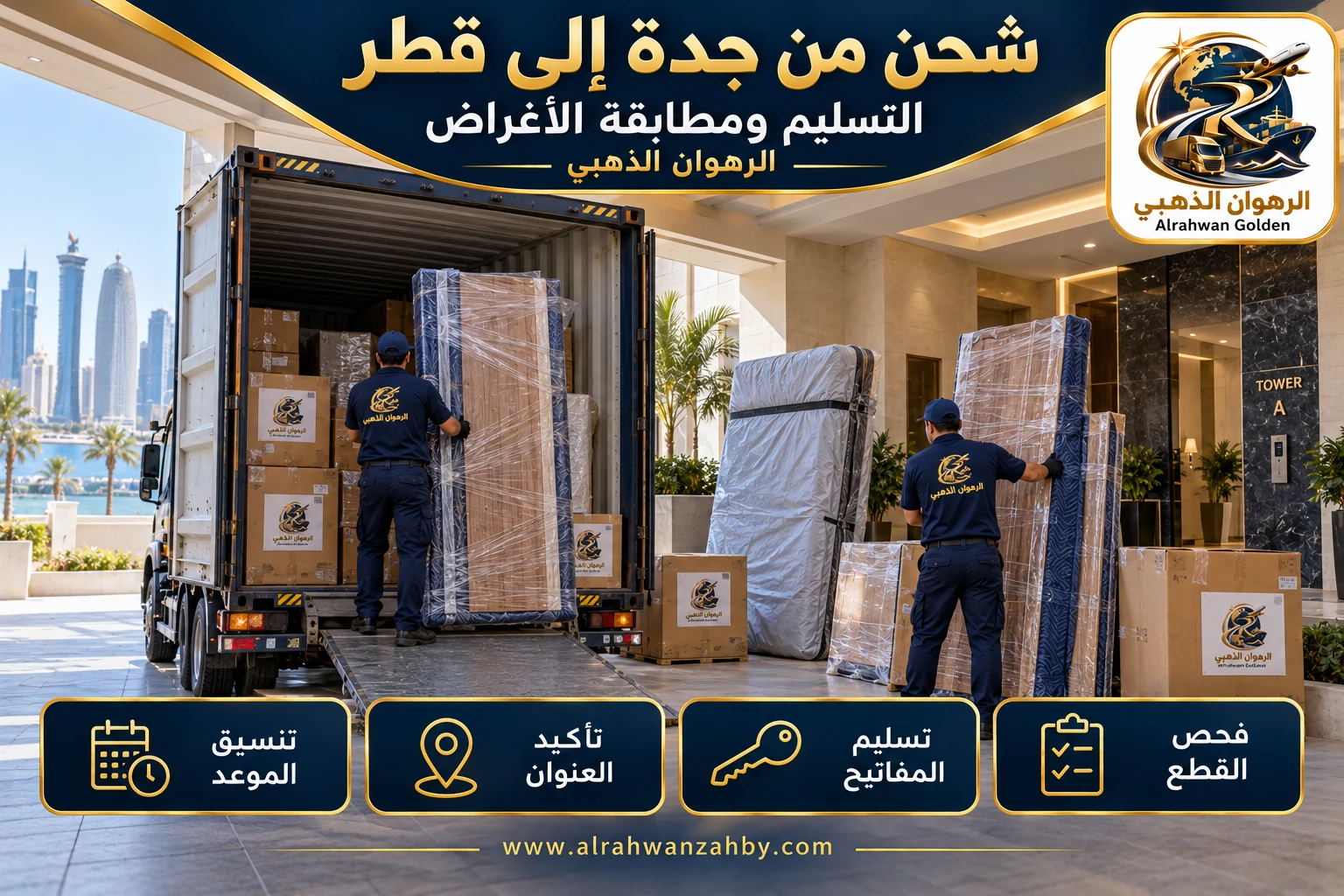 التسليم ومطابقة الأغراض — شحن من جدة إلى قطر