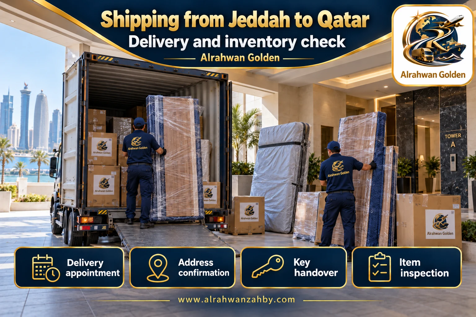 Delivery and inventory check — Shipping from Jeddah to Qatar