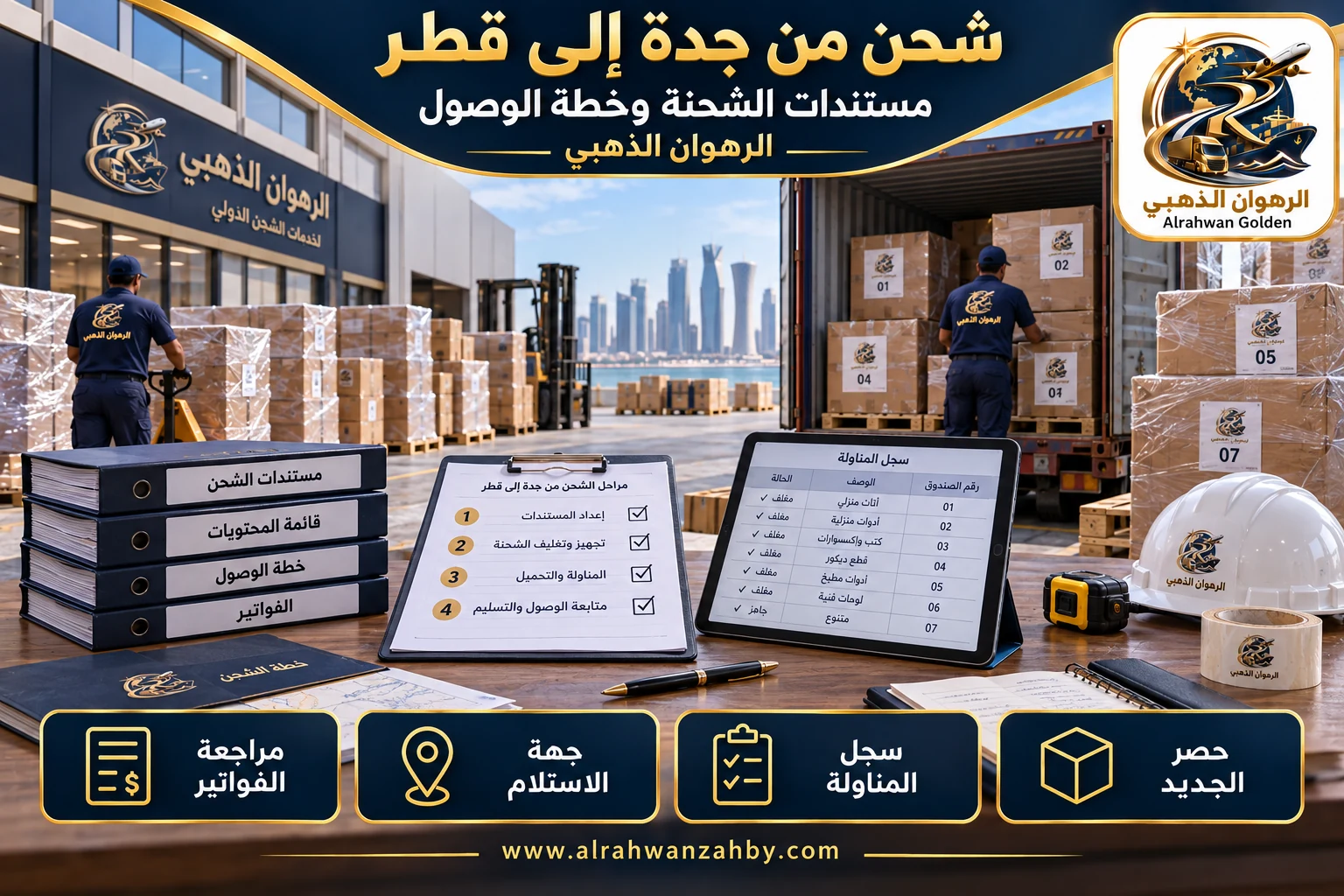 مستندات الشحنة وخطة الوصول — شحن من جدة إلى قطر