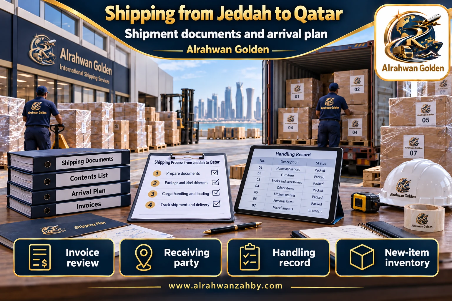 Shipment documents and arrival plan — Shipping from Jeddah to Qatar
