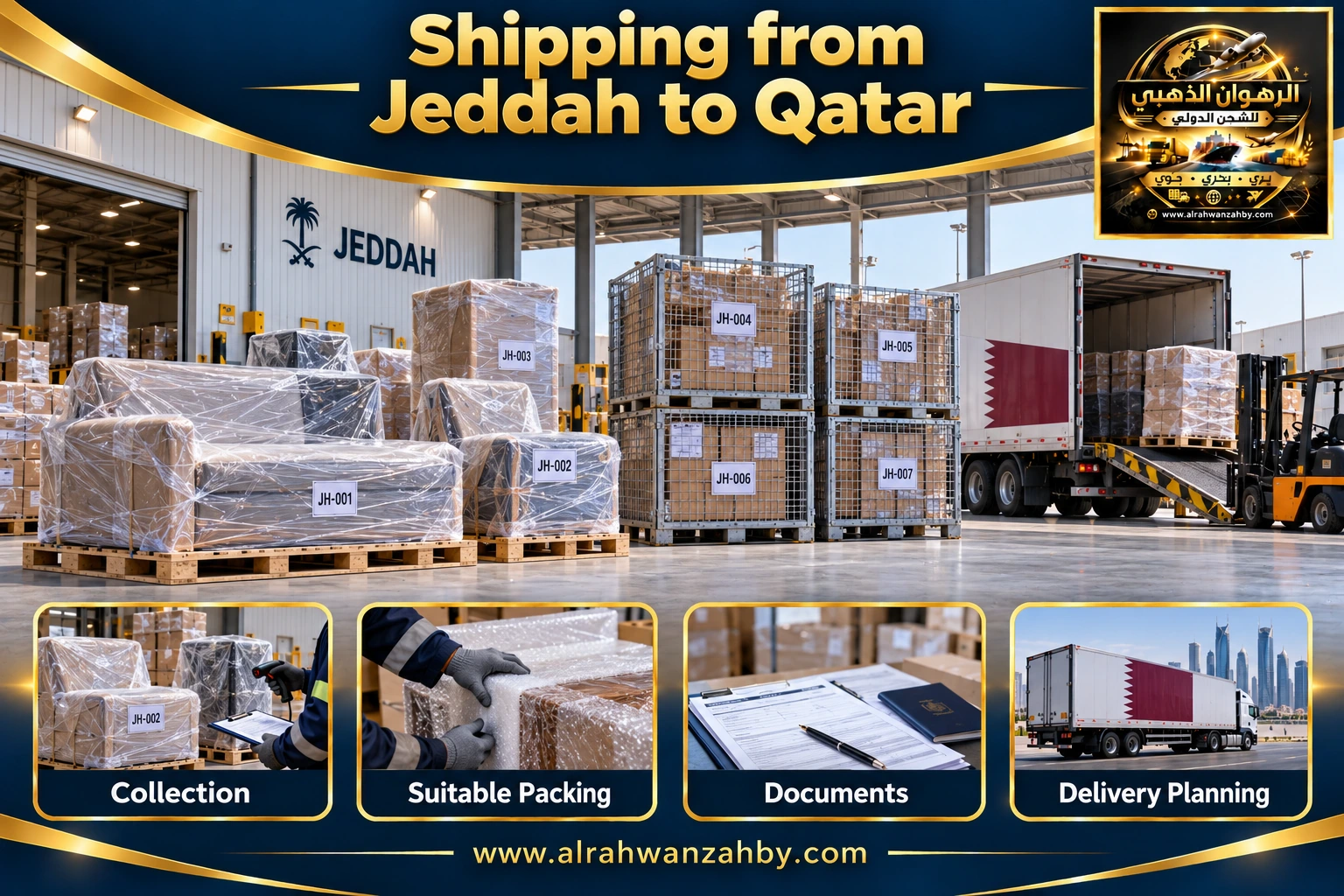 Shipping from Jeddah to Qatar — preparation and delivery