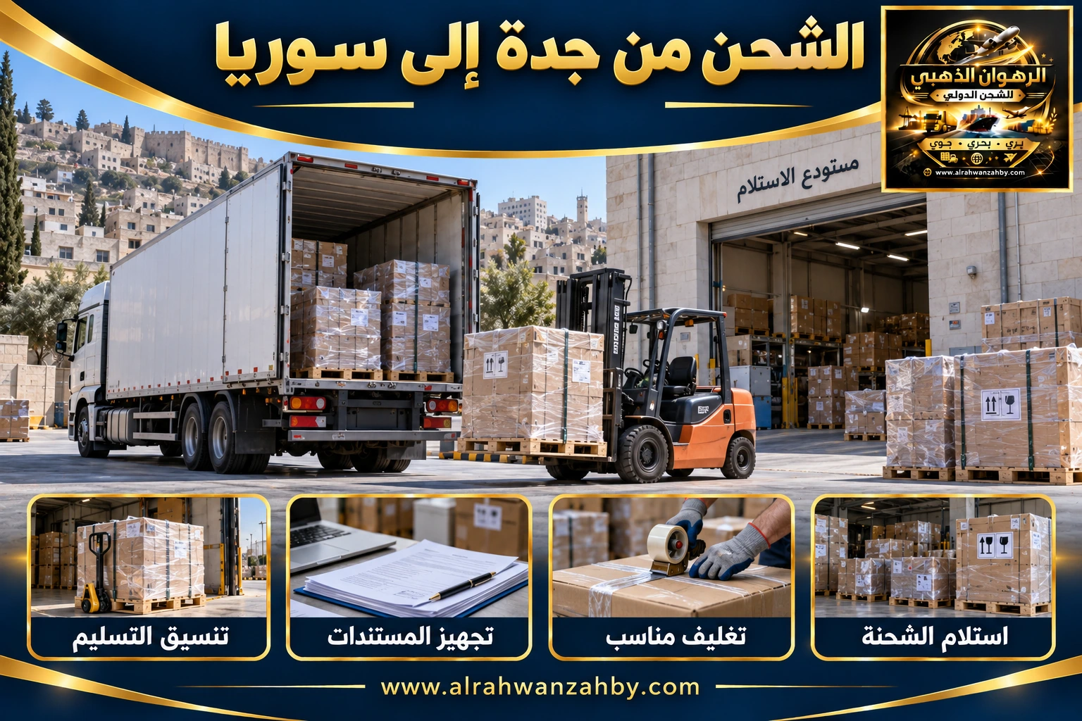الشحن من جدة إلى سوريا — التجهيز والتسليم