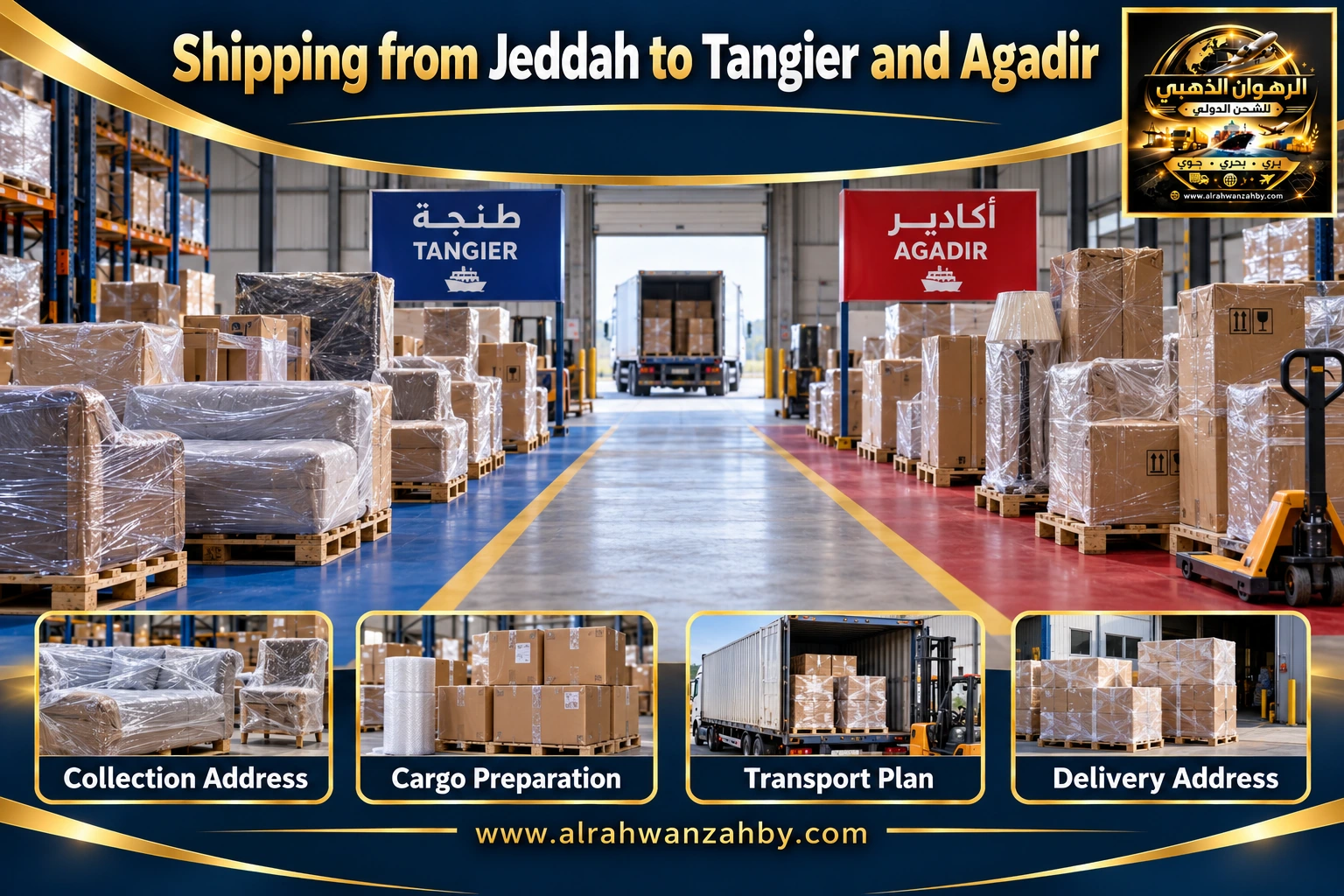Shipping from Jeddah to Tangier and Agadir — preparation and delivery
