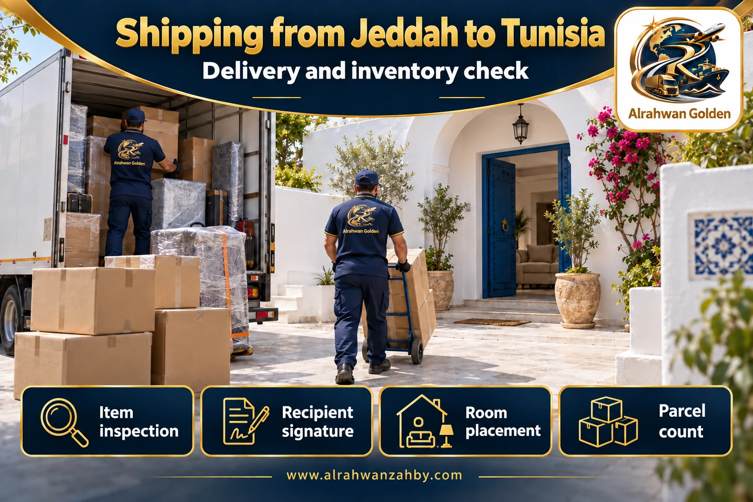 Delivery and inventory check — Shipping from Jeddah to Tunisia