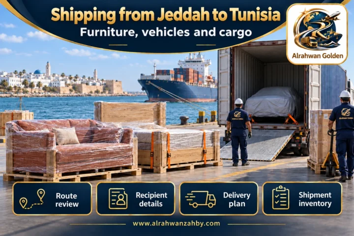 Furniture, vehicles and cargo — Shipping from Jeddah to Tunisia