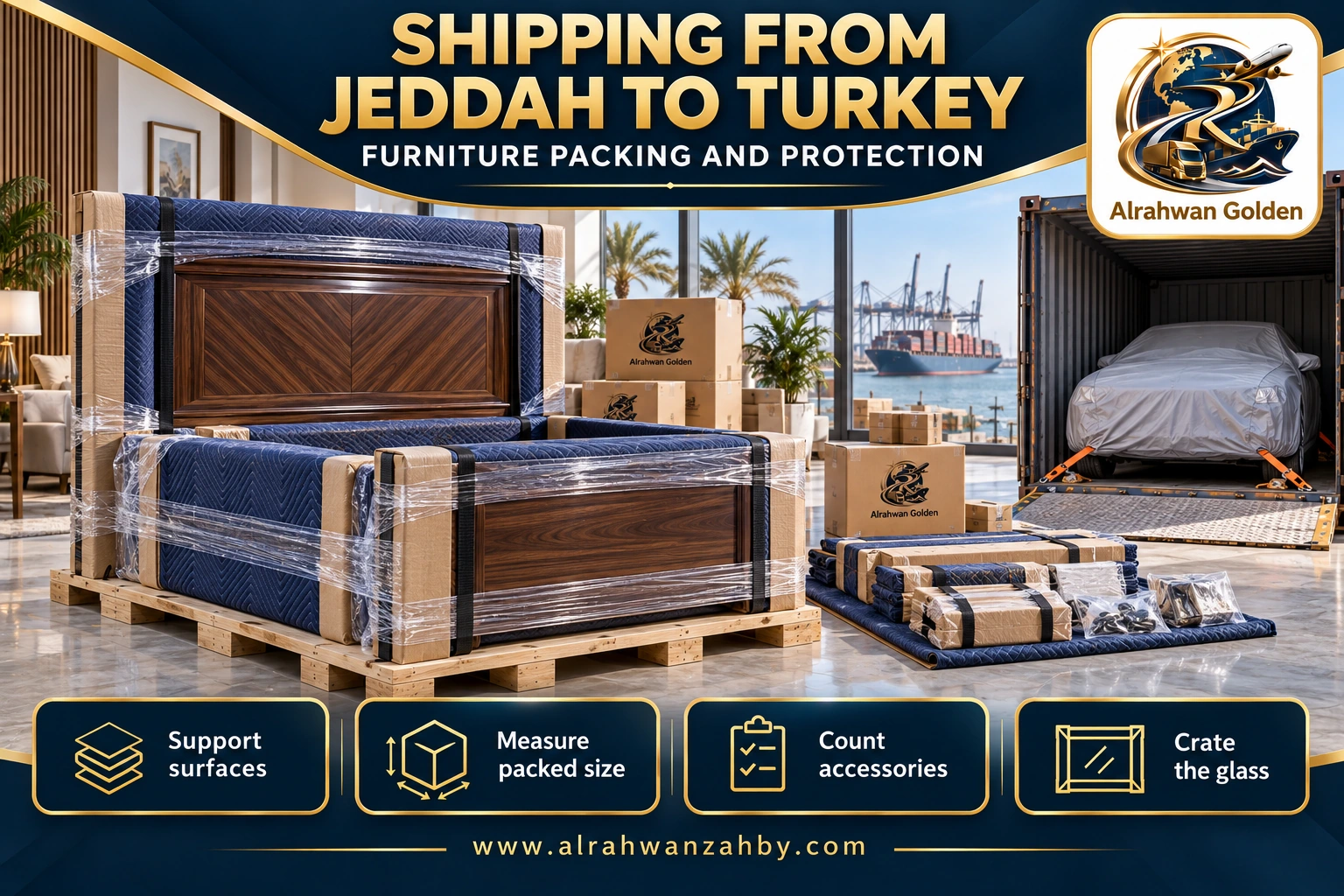 SHIPPING FROM JEDDAH TO TURKEY — FURNITURE PACKING AND PROTECTION