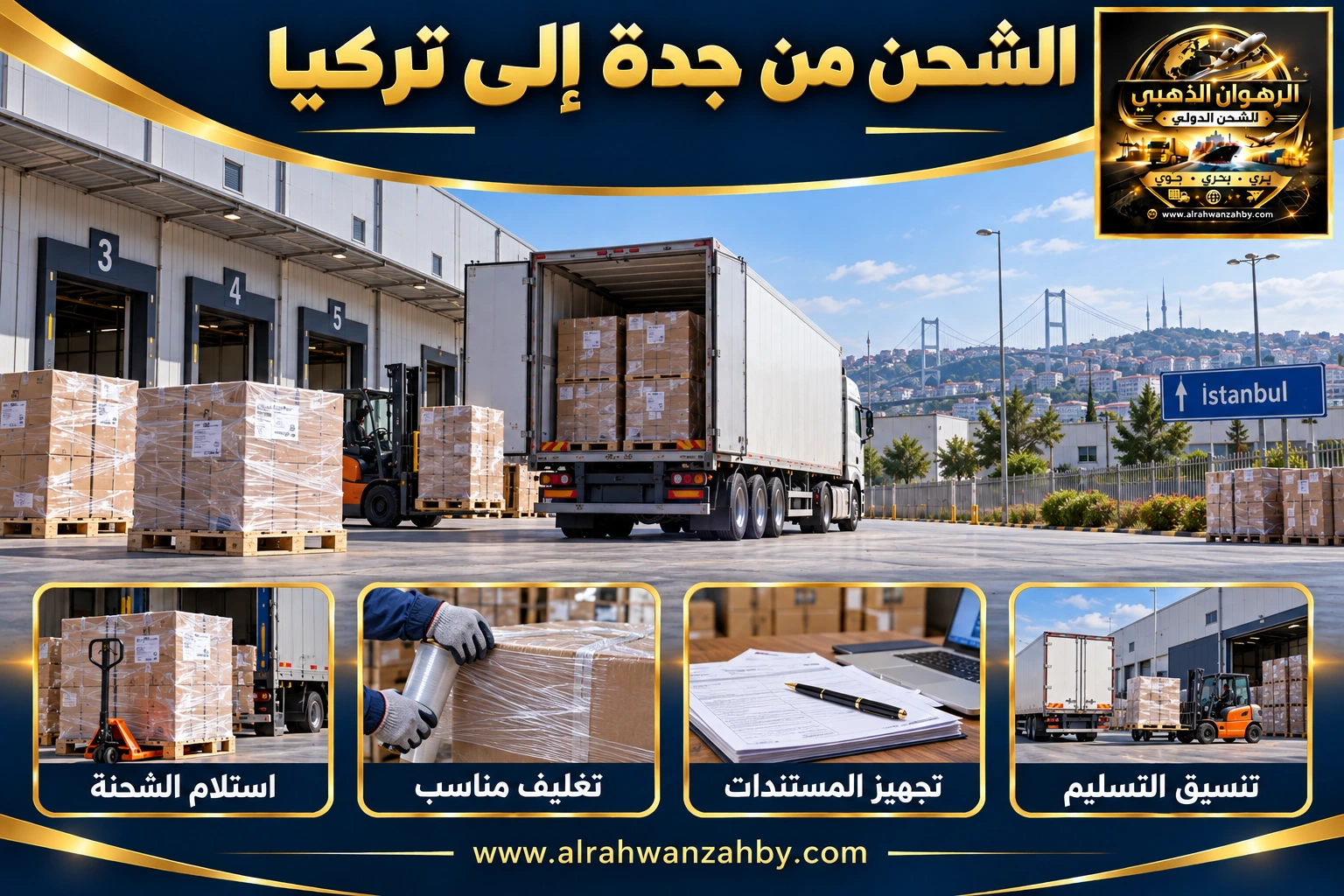 الشحن من جدة إلى تركيا — التجهيز والتسليم